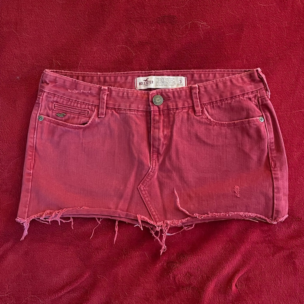 Hollister Red Jean Skirt